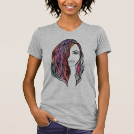 Camiseta T-shirt de mulheres bonitas com uma fotografia