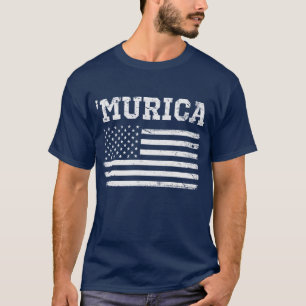Camiseta T-shirt de Murica da bandeira branca do vintage '