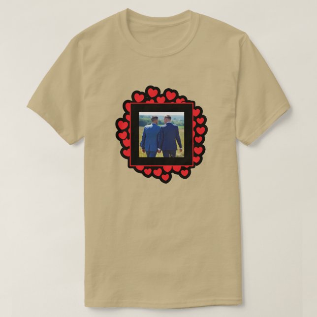 Camiseta T-Shirt de Namorados de Fotografias Personalizadas (Frente do Design)