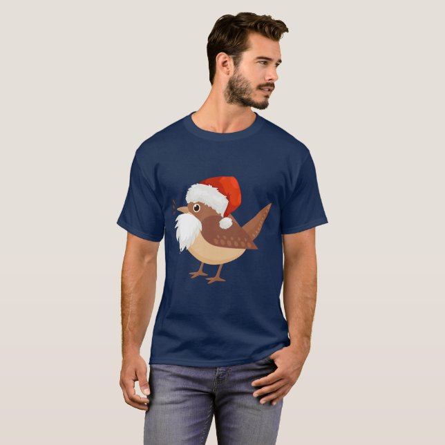 Camiseta T-Shirt de Natal Cute De Aves Com Cobertura (Frente Completa)