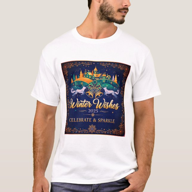 Camiseta T-Shirt de Natal Encantado Maravilha (Frente)