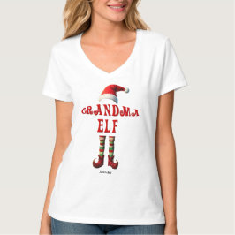 Camiseta T-Shirt de Natal Personalizado para Vovó Elf