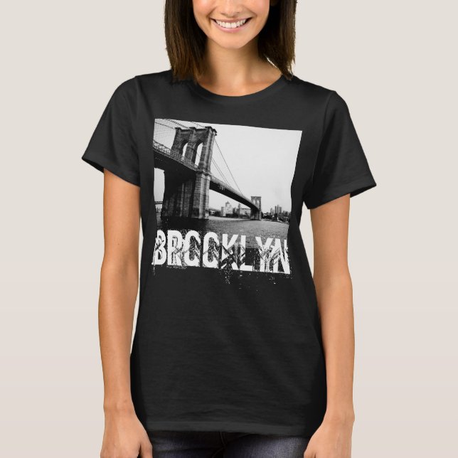 Camiseta T-shirt de New York da ponte de Brooklyn para (Frente)