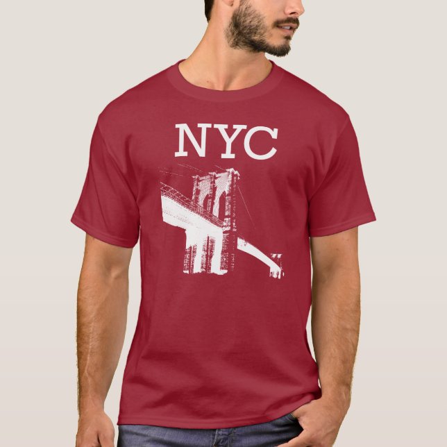 Camiseta T-shirt de New York vermelho escuro (Frente)