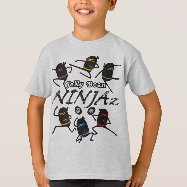 Camiseta T-shirt de Ninja dos miúdos: Feijão de geléia (Frente)