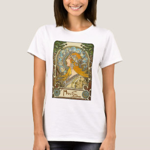 Camiseta T-shirt de Nouveau da arte de Mucha - zodíaco -