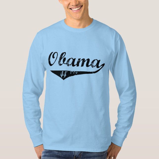 Camiseta T-shirt de Obama 44 do basebol (Frente)