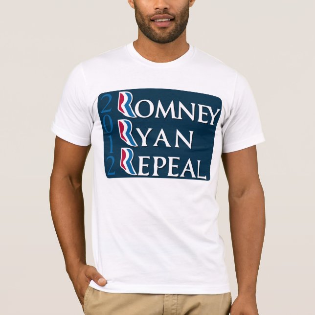 Camiseta T-shirt de Obamacare da revogação de Romney Ryan (Frente)