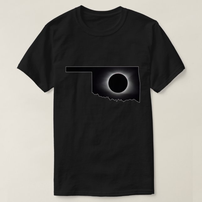Camiseta T-Shirt de Oklahoma, Total Eclipse Solar 2024 (Frente do Design)
