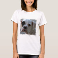 T-shirt de olhos pretos das senhoras do cão do