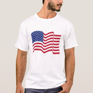 Camiseta T-shirt de ondulação patriótico da bandeira