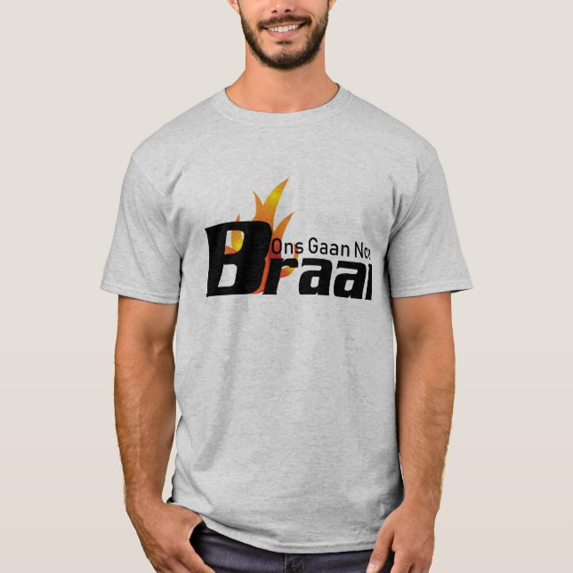 Camiseta T-shirt de Ons Gaan Nou Braai para homens no cinza (Frente)