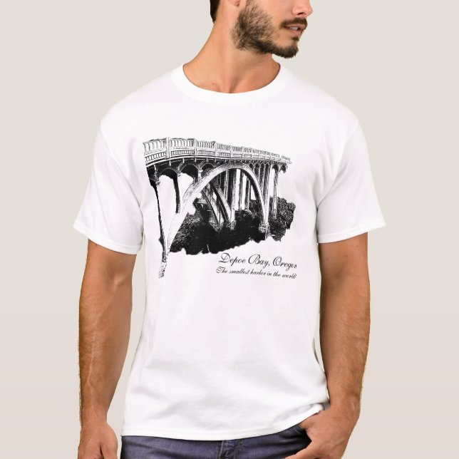 Camiseta T-shirt de Oregon da baía de Depoe (Frente)