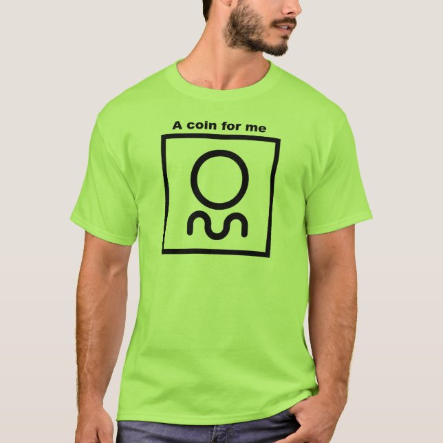 Camiseta T-shirt de Orienteering.  Uma moeda para mim (Frente)