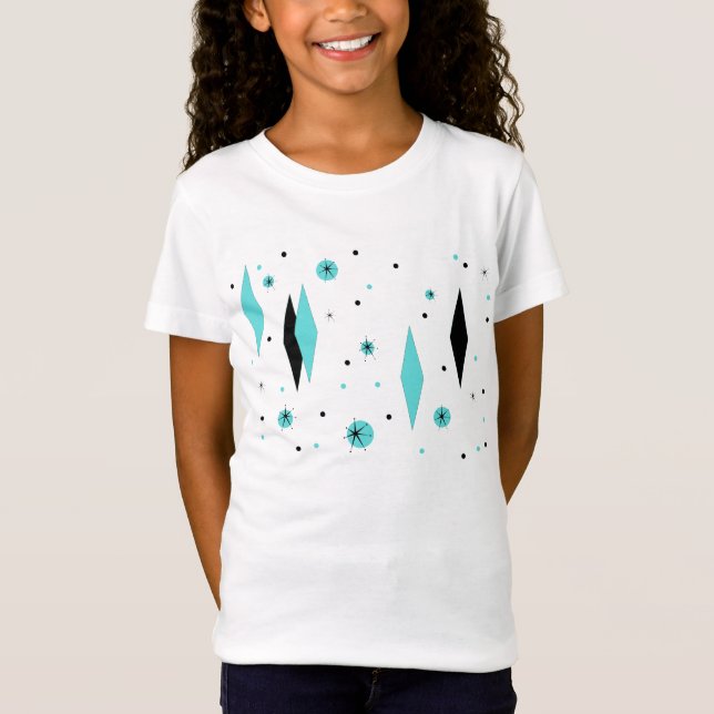 Camiseta T-Shirt de Ouros e Estrelas de Turquesa Retrovisor (Frente)