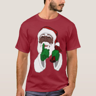 Camiseta T-shirt de Papai Noel do afro-americano das