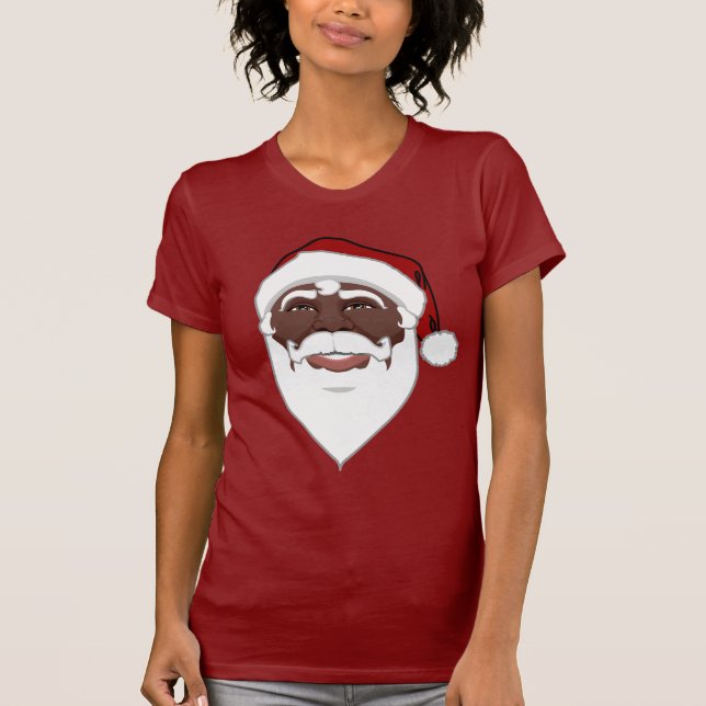 Camiseta T-shirt de Papai Noel do afro-americano das (Frente)