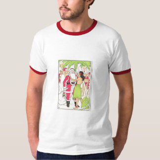 Camiseta T-shirt de Papai Noel LEIS da menina de Hula