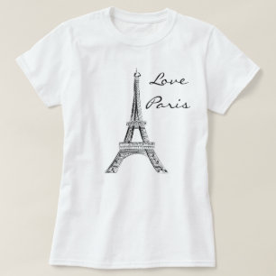 Camiseta T-shirt de Paris do amor das mulheres