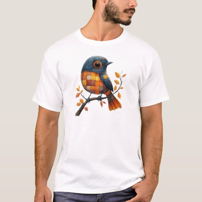 Camiseta T-Shirt de Pássaro de Corda (Frente)