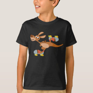 Camiseta T-shirt de patinagem das crianças do canguru dos