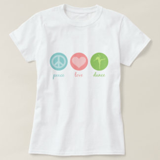Camiseta T-Shirt de Paz, Amor e Dança