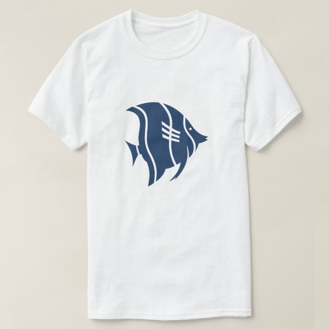 Camiseta T-Shirt de Peixe Azul (Frente do Design)