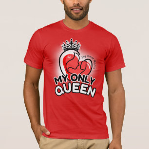 Camiseta T-Shirt de Pequena Folha: Minha Única Rainha (verm