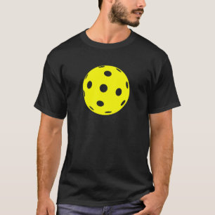 Camiseta T-shirt de Pickleball: Bola amarela no preto