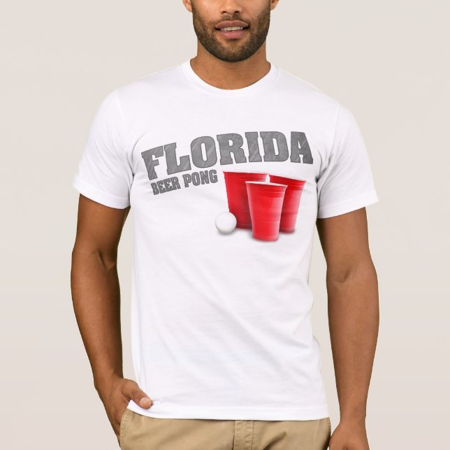 Camiseta T-shirt de Pong da cerveja de Florida (Frente)