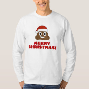 Camiseta T-shirt de Poo Emoji do Feliz Natal