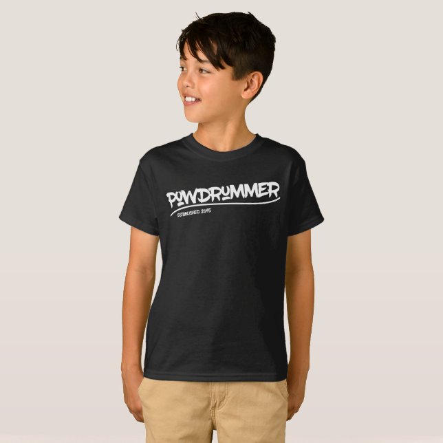 Camiseta T-shirt de POWdrummer (Frente Completa)
