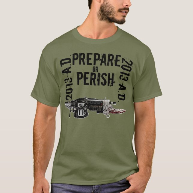 Camiseta T-shirt de Prepper do zombi (Frente)