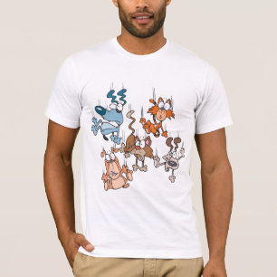 Camiseta T-shirt de queda dos homens dos gatos e dos cães