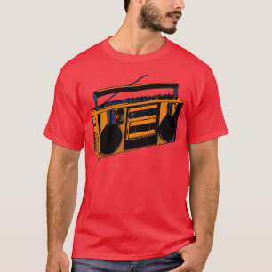 Camiseta t-shirt de rádio retro de Boombox da velha escola