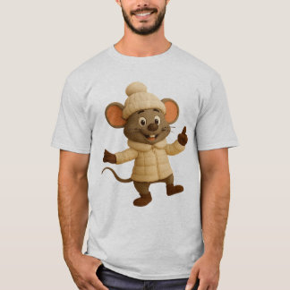 Camiseta T-Shirt De Rato De Inverno Bonito | Engraçado Cart