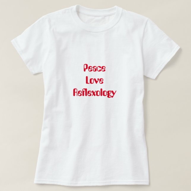 Camiseta T-Shirt de Reflexologia de Paz e Amor (Frente do Design)