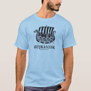 Camiseta T-shirt de Reykjavik Islândia com os viquingues e