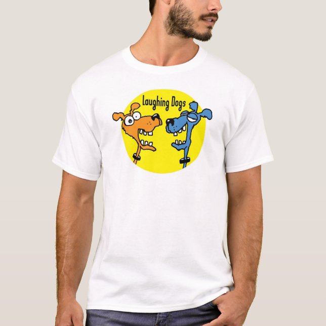 Camiseta T-shirt de riso dos cães (Frente)