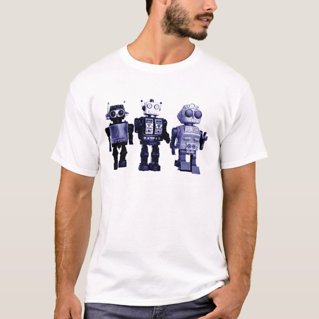 Camiseta t-shirt de robôs azuis (Frente)
