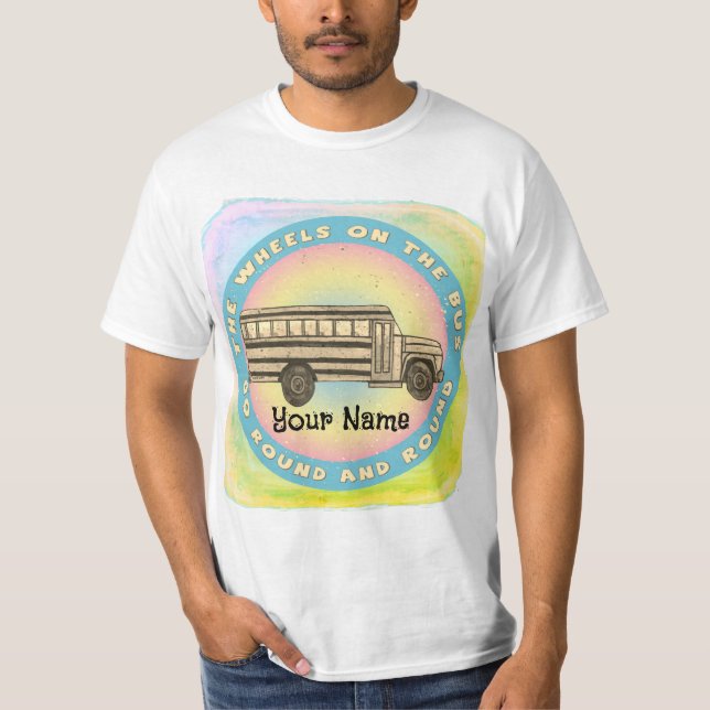 Camiseta T-Shirt de Rodas de Ônibus Escolares (Frente)
