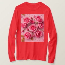 Camiseta T-Shirt de Rosas Rosa Sonhenta