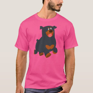 Camiseta T-shirt de salto bonito de Rottweiler dos desenhos