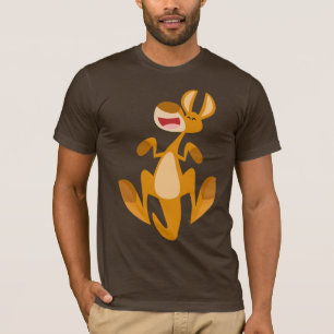 Camiseta T-shirt de salto do canguru dos desenhos animados