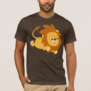 Camiseta T-shirt de salto do leão dos desenhos animados
