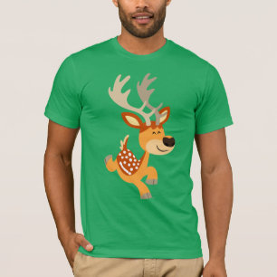 Camiseta T-shirt de salto dos cervos de Fallow dos desenhos