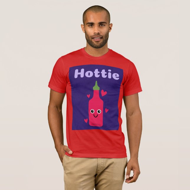 CAMISETA T-SHIRT DE SAUCE QUENTE ENGRAÇADO DE HOTTIE (Frente Completa)