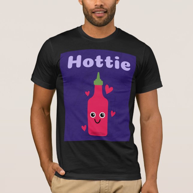 CAMISETA T-SHIRT DE SAUCE QUENTE ENGRAÇADO DE HOTTIE (Frente)
