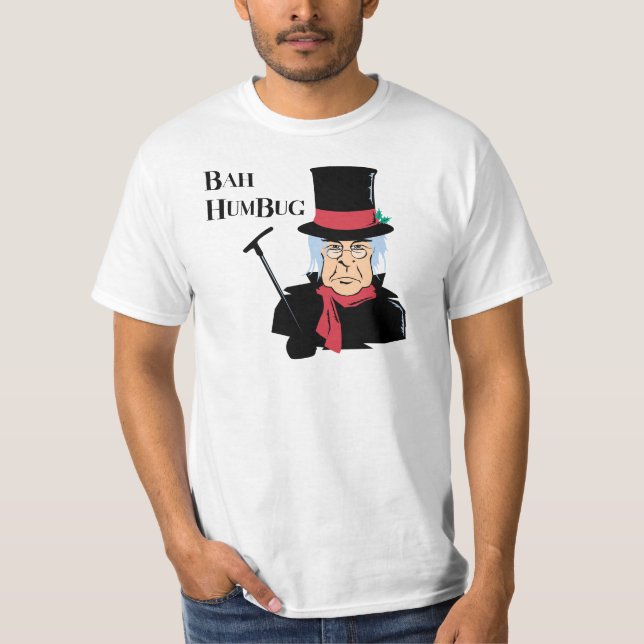 Camiseta T-shirt de Scrooge da farsa de Bah (Frente)