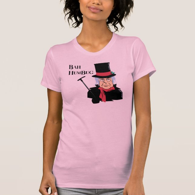 Camiseta T-shirt de Scrooge da farsa de Bah (Frente)
